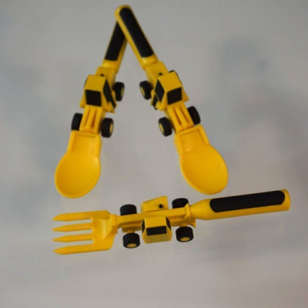 Constructive Eating Made in USA Set of 3 Construction Utensils for Toddlers